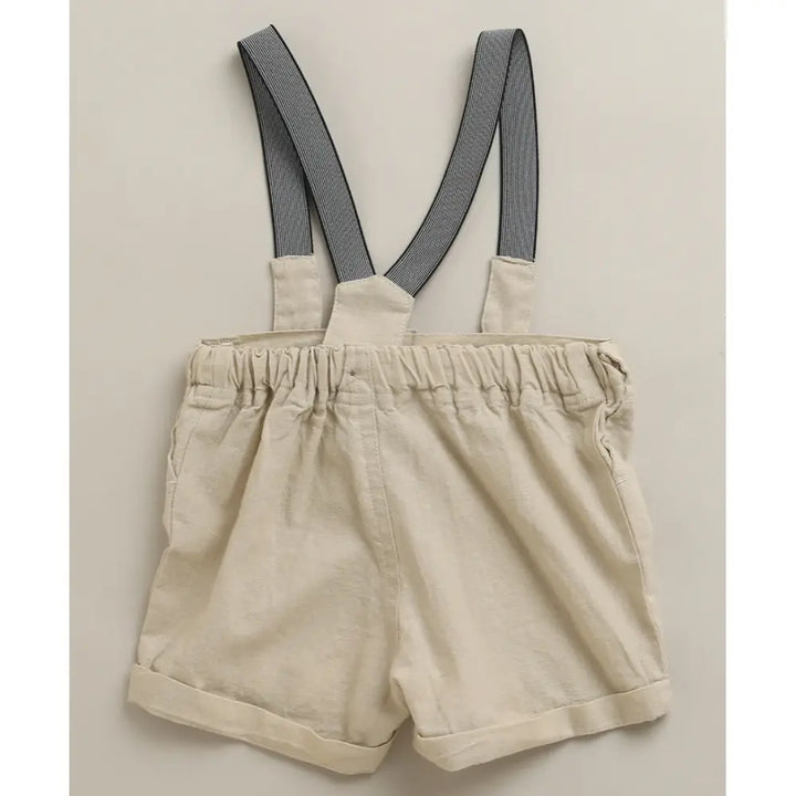 Sweetlime By As Classic Little Gentleman Suspender Shorts Set with Cotton Shirt
