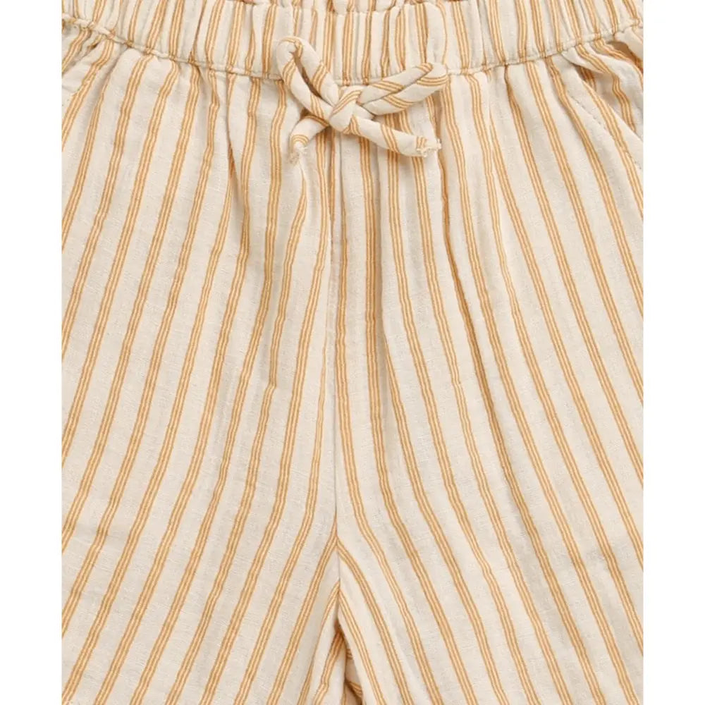 Sweetlime By AS Baby Girls Honey Stripe Organic Cotton Co-ord Set with a Hat - Beige