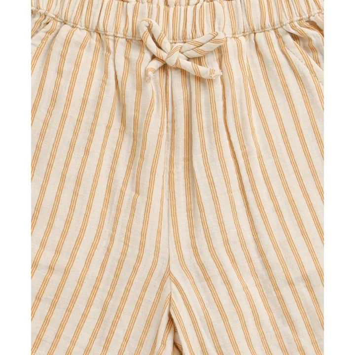 Sweetlime By AS Baby Girls Honey Stripe Organic Cotton Co-ord Set with a Hat - Beige