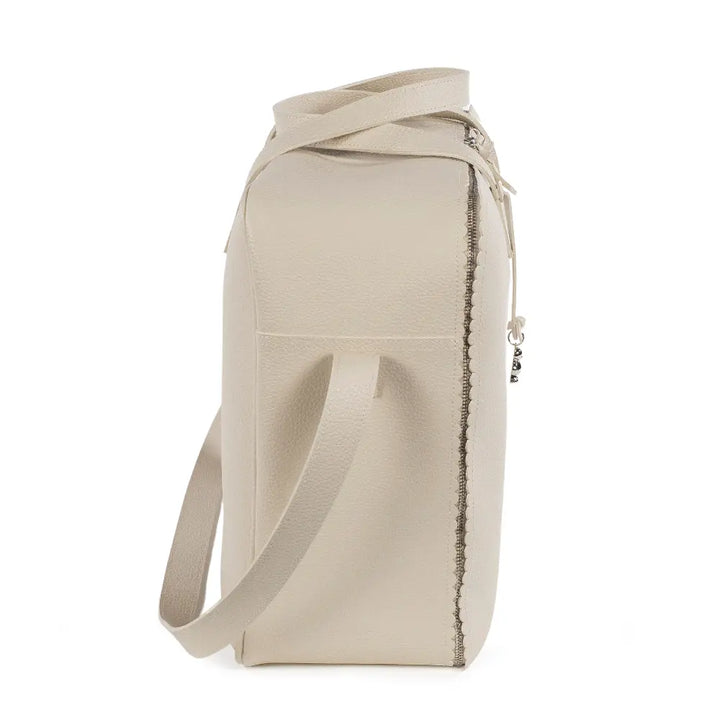 Pasito a Pasito Maternity Hospital Bag with Large Capacity, Water-Resistant Multi-Storage Organizer, Hand Handles &amp; Shoulder Straps, Icon Eco Leather - Cream
