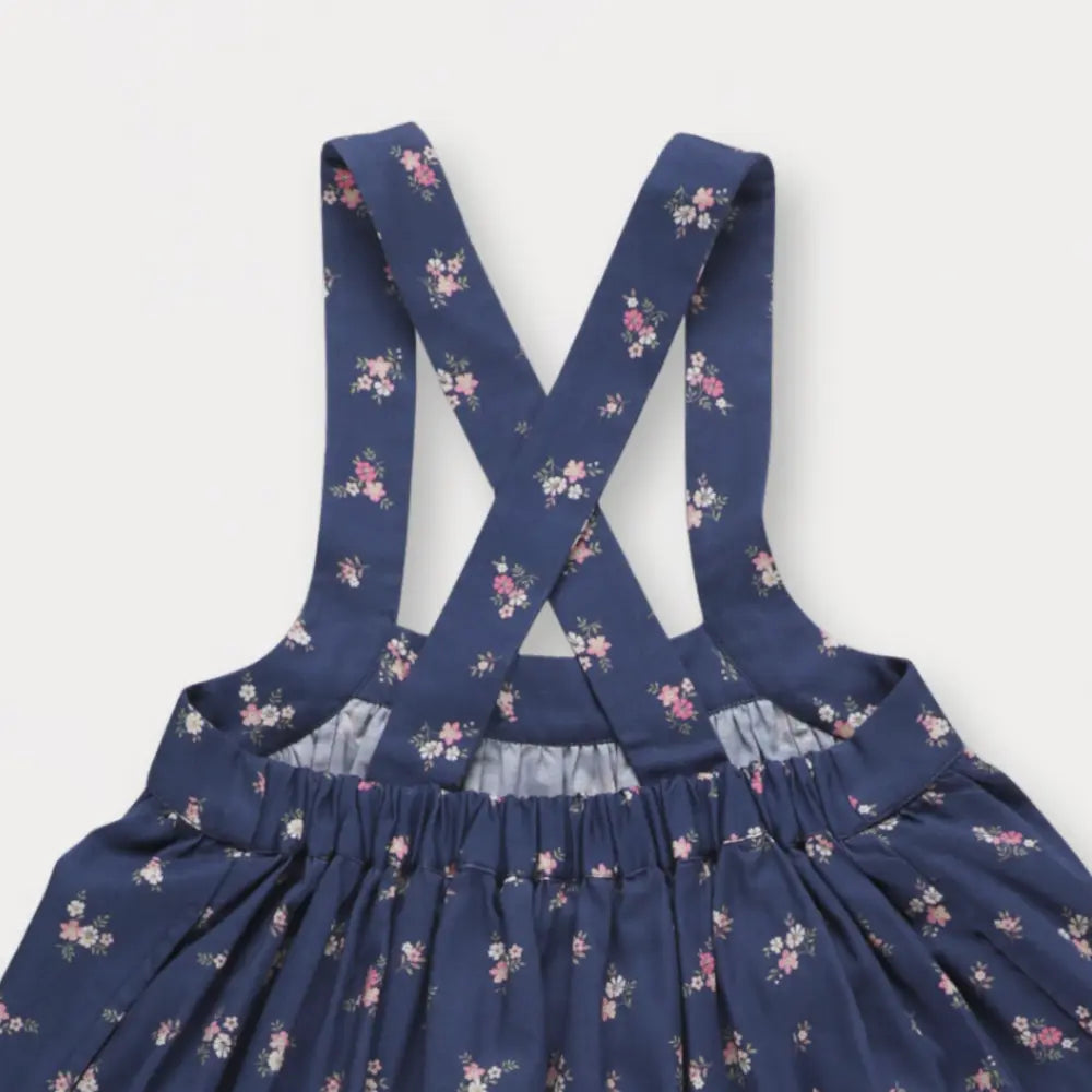 Early Sunday Annie Skirt For Girls - Ditsy Bouquet Navy
