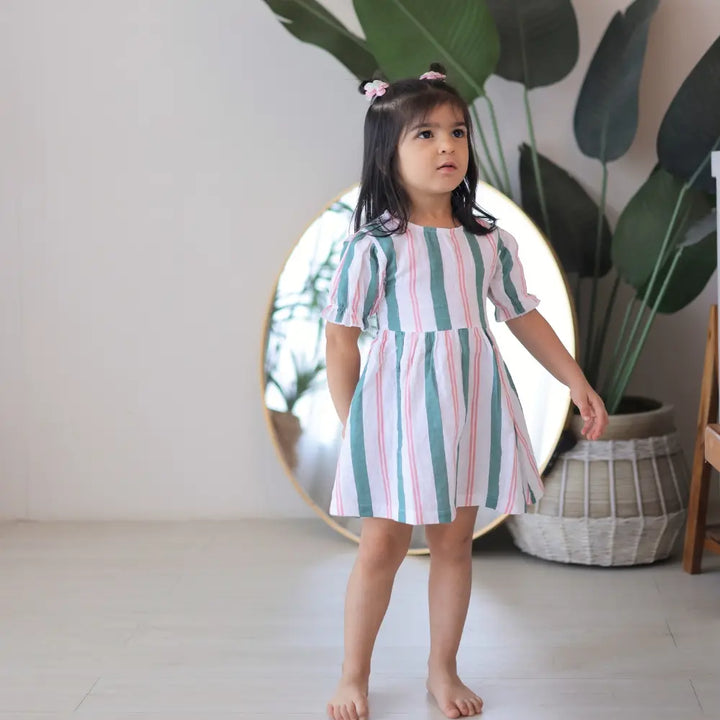 Mellow Muffin Fiora Dress - Matcha Sakura