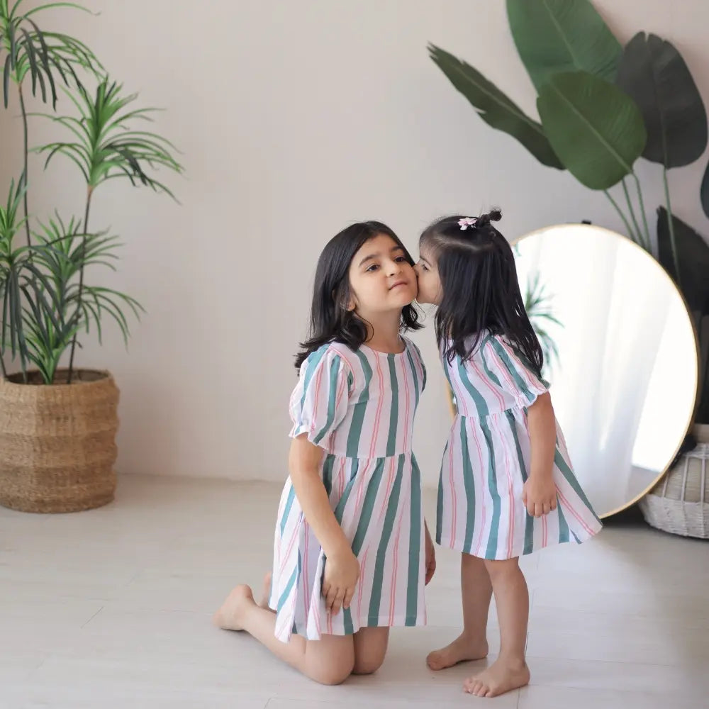 Mellow Muffin Fiora Dress - Matcha Sakura