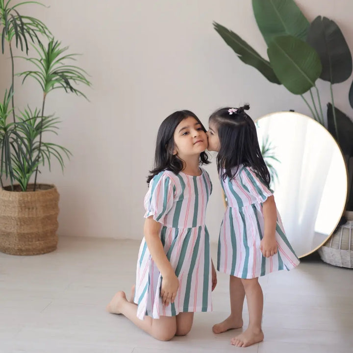Mellow Muffin Fiora Dress - Matcha Sakura
