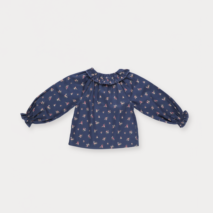 Early Sunday Cécile Blouse For Girls - Ditsy Bouquet Navy