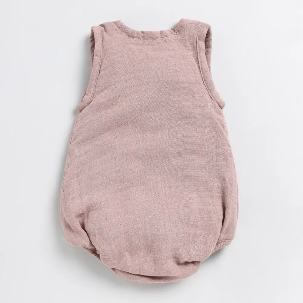 Cot &amp; Candy Baby Organic Muslin Bubble Romper Pack Of 2-White + Pink Blush
