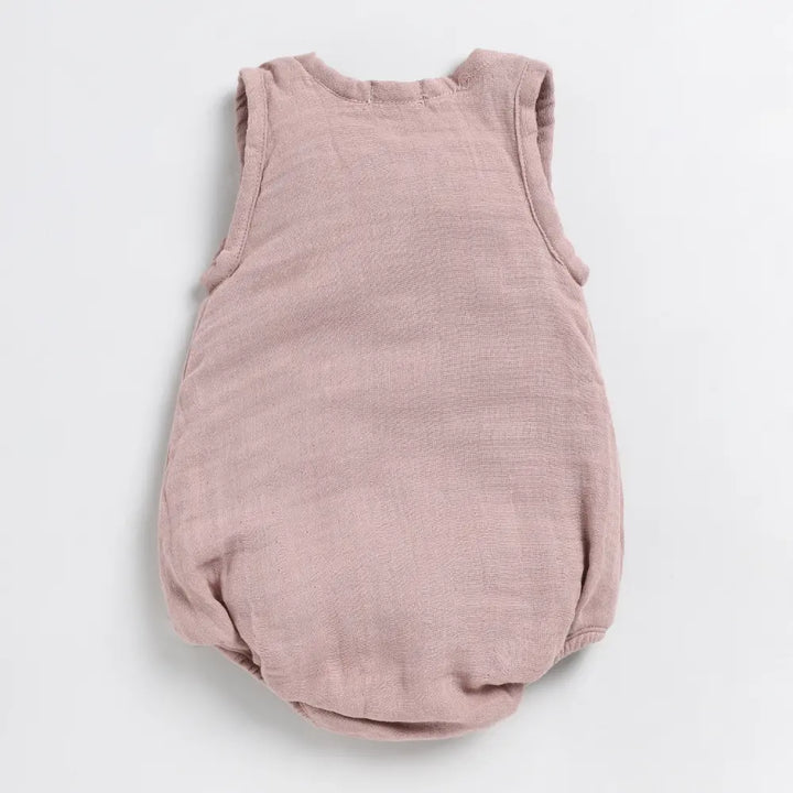 Cot &amp; Candy Baby Organic Muslin Bubble Romper Pack Of 2-White + Pink Blush