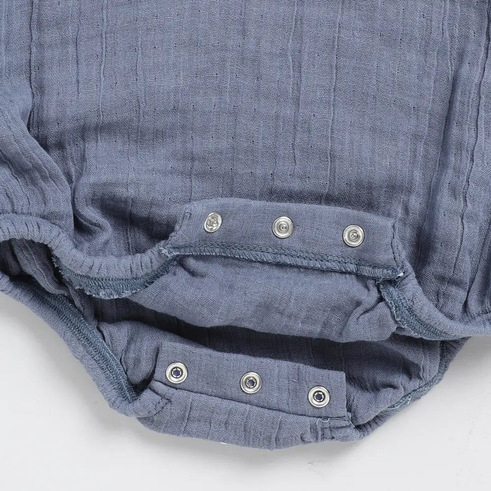 Cot &amp; Candy Baby Organic Muslin Bubble Romper Pack Of 2-Aqua + Sage