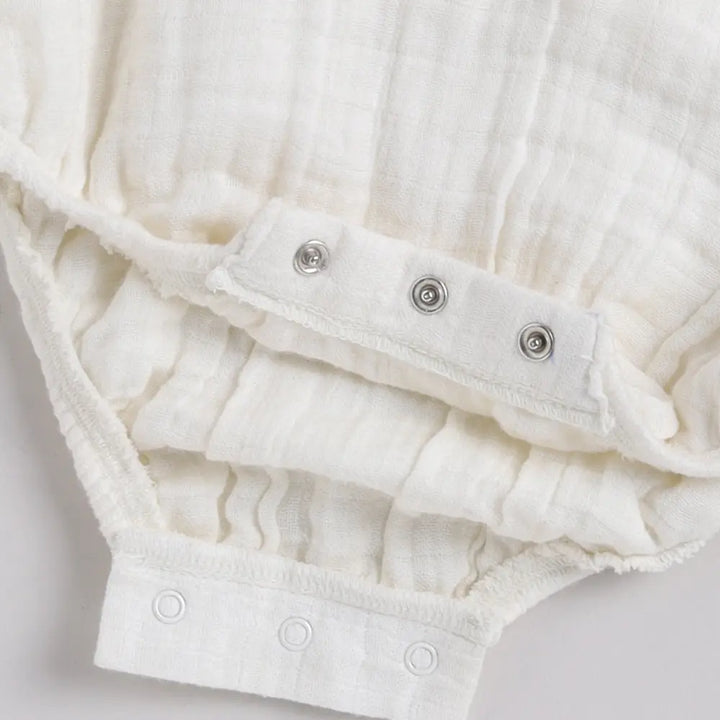 Cot &amp; Candy Baby Organic Muslin Bubble Romper Pack Of 2-White + Navy