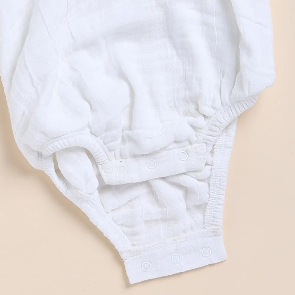Cot &amp; Candy Baby Organic Muslin Bubble Romper Pack Of 2-White + Picante