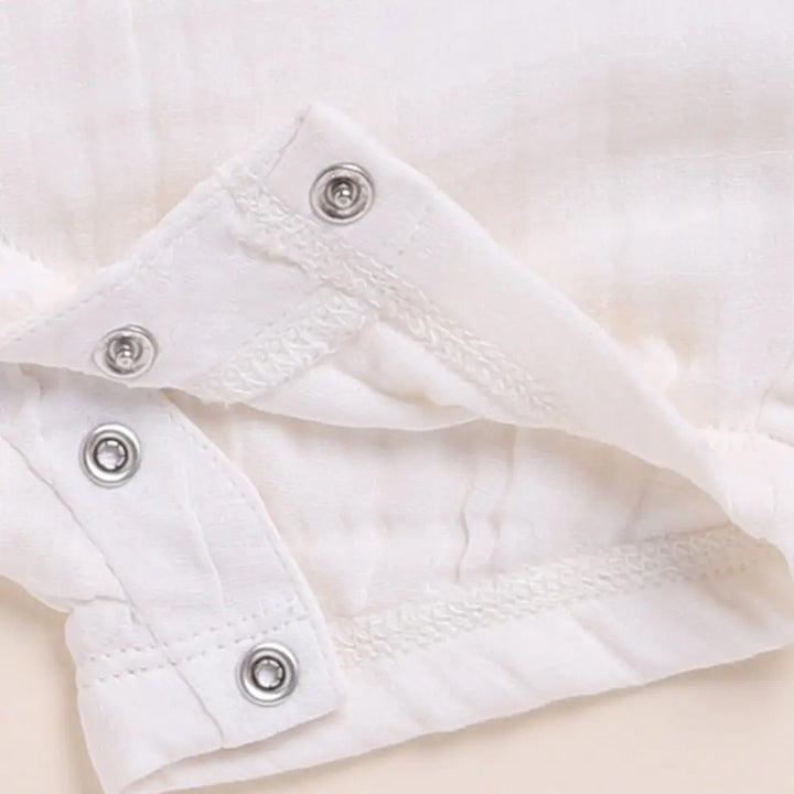 Cot &amp; Candy Baby Organic Muslin Half Romper Pack Of 2-White + Olive