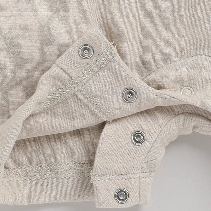 Cot &amp; Candy Baby Organic Muslin Half Romper Pack Of 2-Oatmeal + Olive