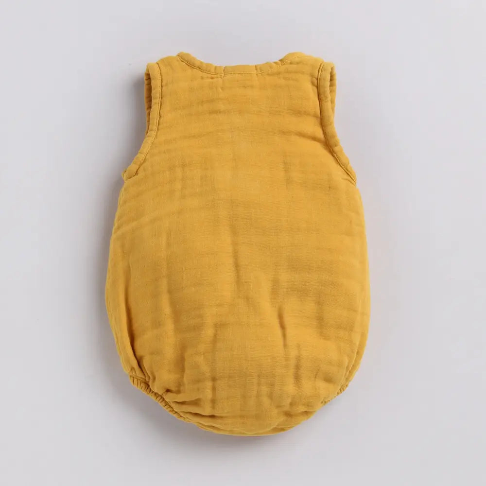 Cot &amp; Candy Baby Organic Muslin Bubble Romper Pack Of 2-White + Mustard