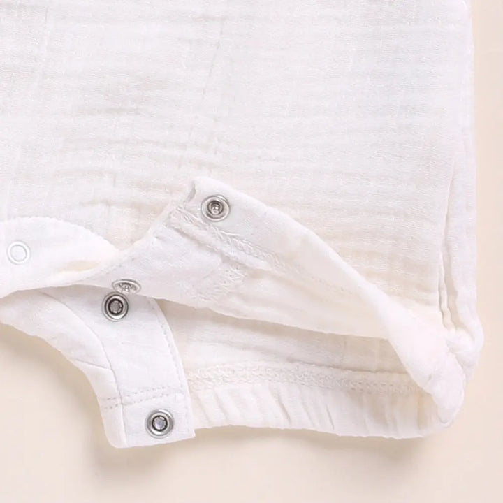 Cot &amp; Candy Baby Organic Muslin Half Romper Pack Of 2-Milk + Lilac