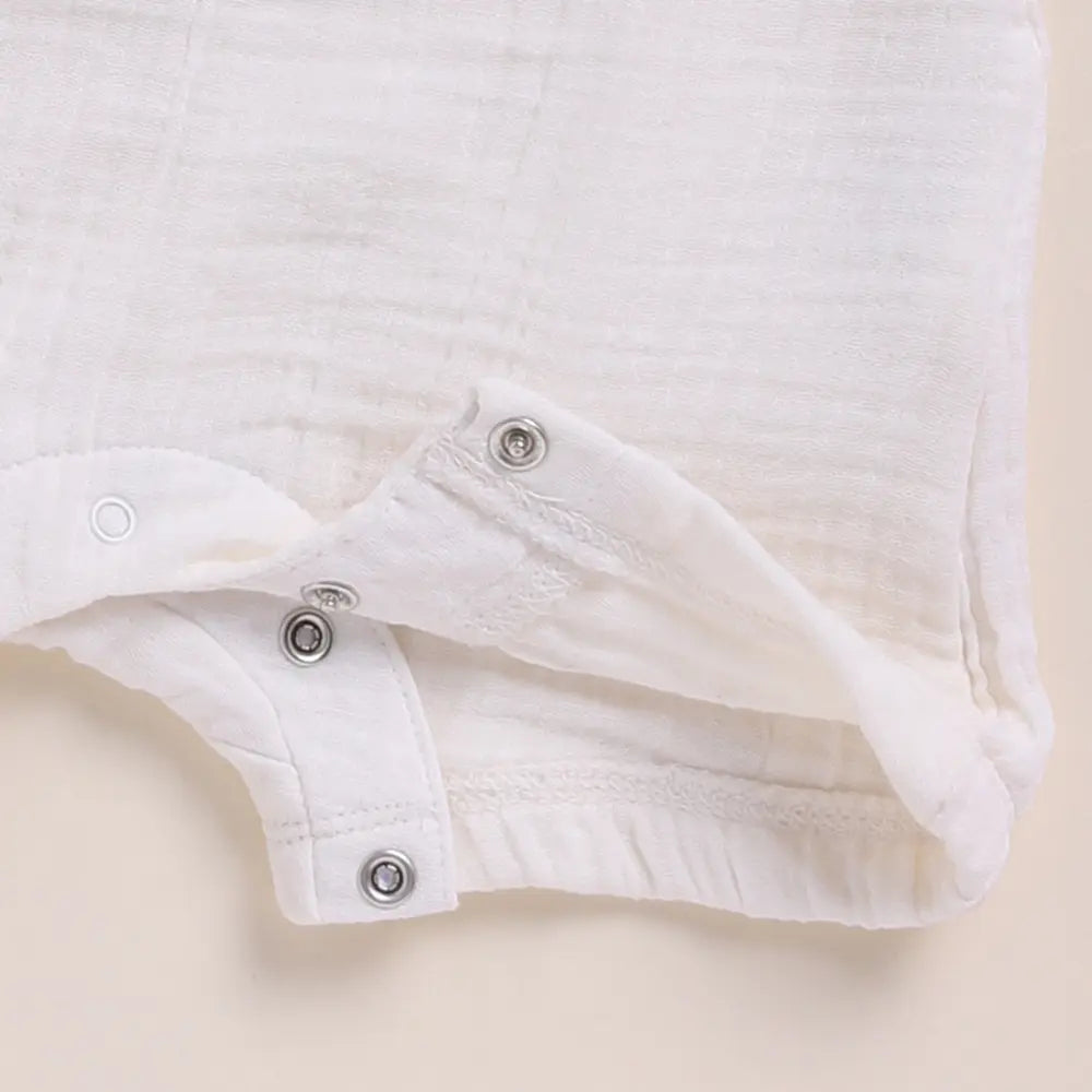 Cot &amp; Candy Baby Organic Muslin Half Romper Pack Of 2-Milk + Lavender Haze