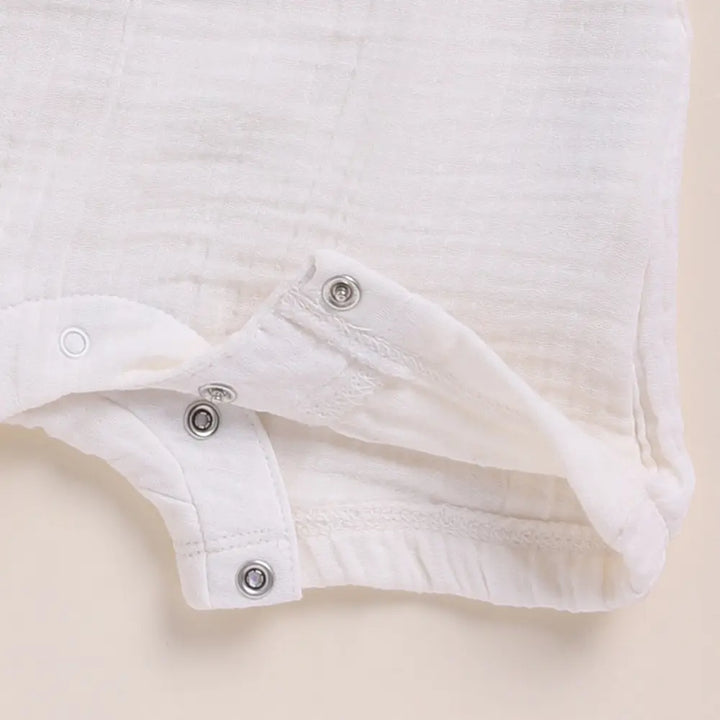 Cot &amp; Candy Baby Organic Muslin Half Romper Pack Of 2-Milk + Lavender Haze