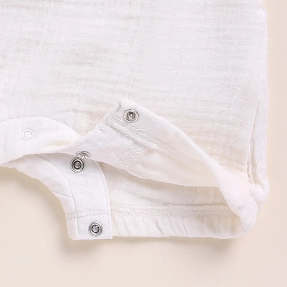 Cot &amp; Candy Baby Organic Muslin Half Romper Pack Of 2-Milk + Cocoa Whisper