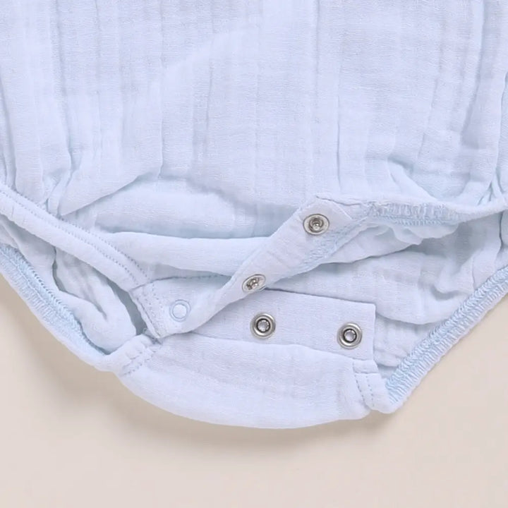 Cot &amp; Candy Baby Organic Muslin Bubble Romper Pack Of 2-Icemelt + Navy