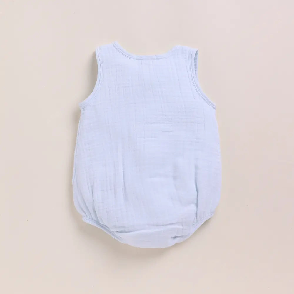 Cot &amp; Candy Baby Organic Muslin Bubble Romper Pack Of 2-Icemelt + Navy