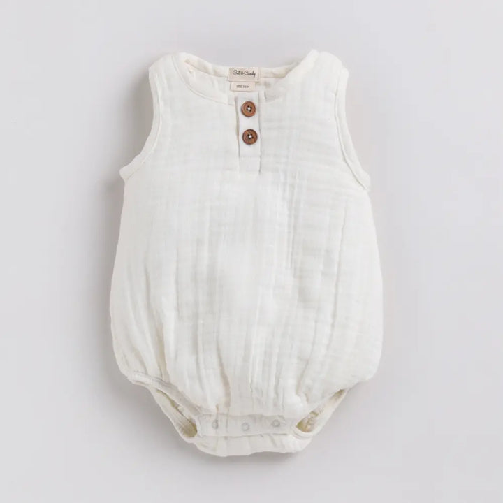 Cot &amp; Candy Baby Organic Muslin Bubble Romper Pack Of 2-Milk + Pink Check