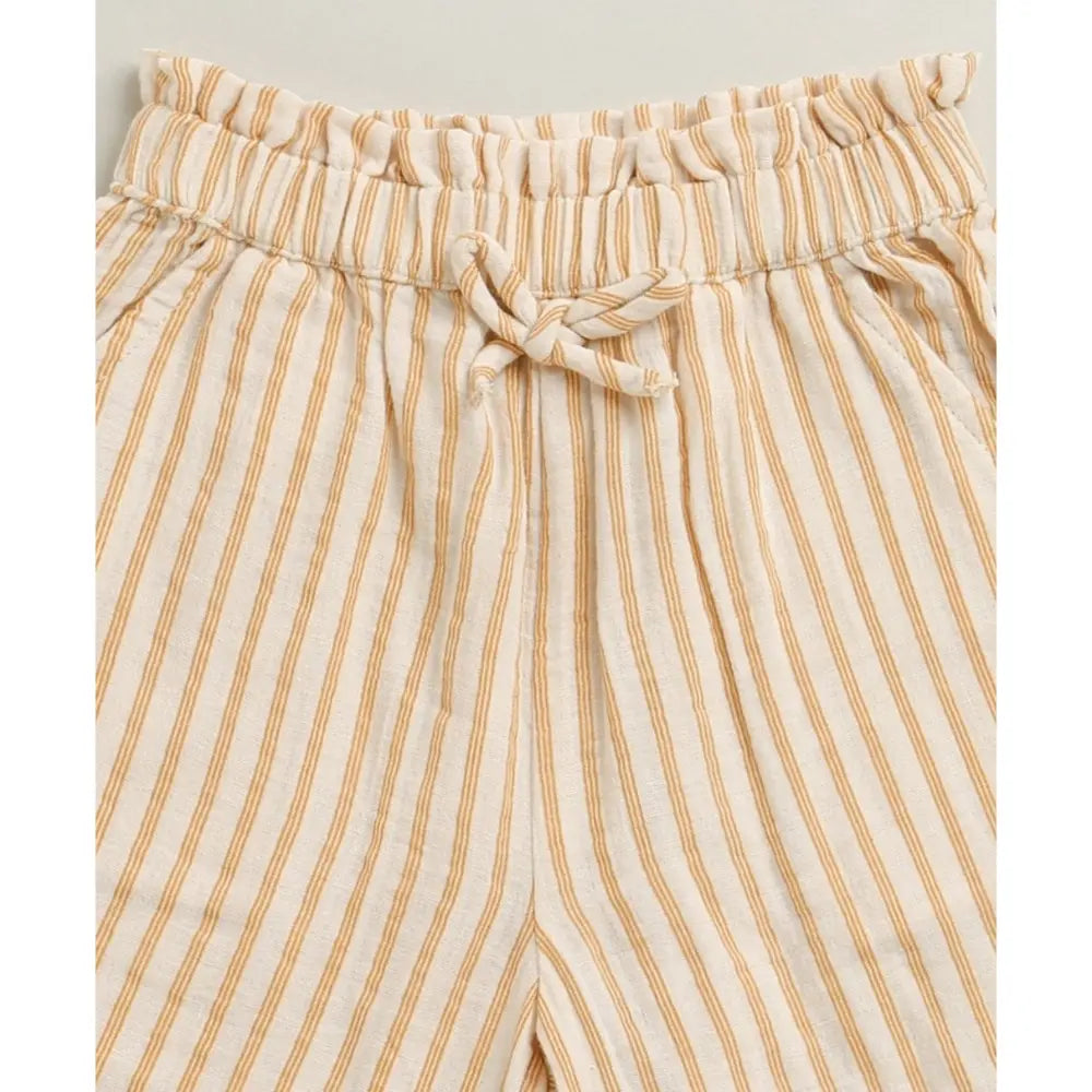 Sweetlime By AS Baby Girls Honey Stripe Organic Cotton Co-ord Set with a Hat - Beige