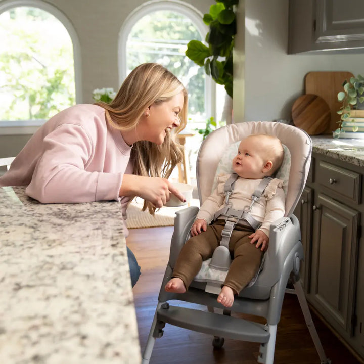 Ingenuity Trio Foldaway 6-in-1 High Chair with Booster Seat, Toddler Chair &amp; Foldable Space-Saving Design - Endless Blooms