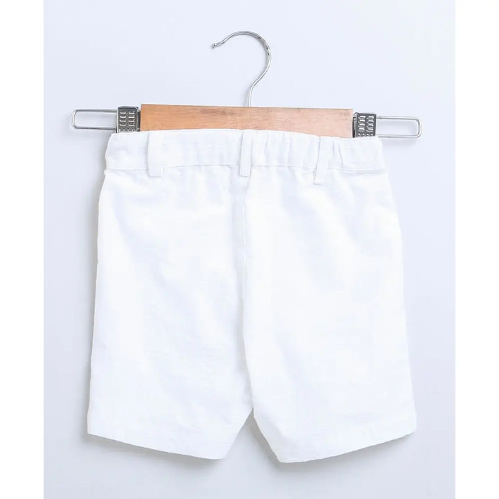 Sweetlime By AS Bird Print Cotton Poplin Boys Shirt &amp; Cotton Slub Shorts - Green &amp; White