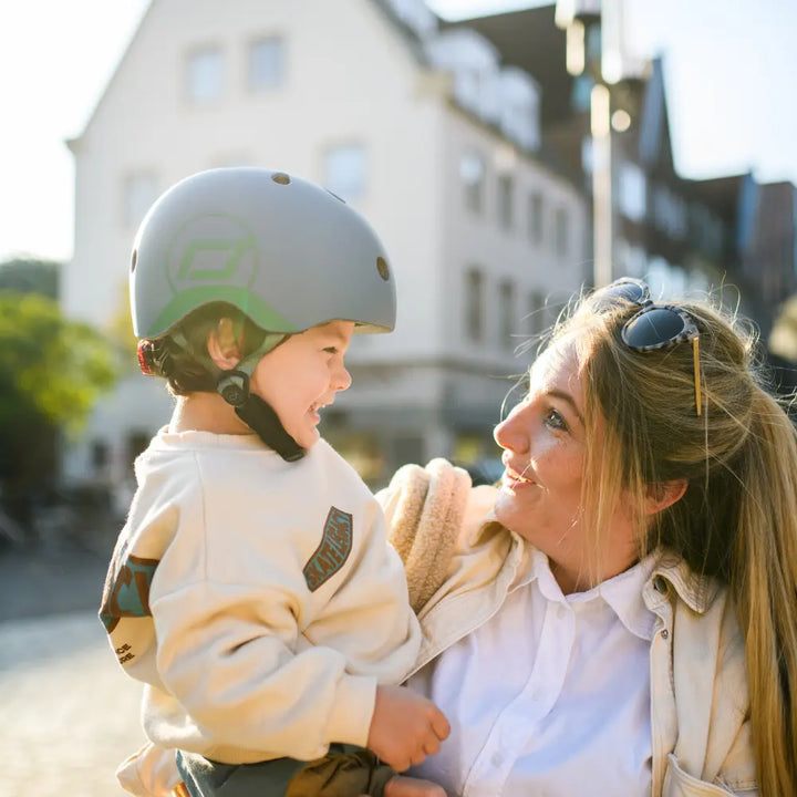 Scoot &amp; Ride Kids Helmet XXS-S (45-51 cm) | Lightweight Adjustable Helmet with LED Safety Light, Magnetic Buckle &amp; Ventilation | Toddler and Kids Helmet for Cycling, Scooting, Skating &amp; Outdoor Play - Steel