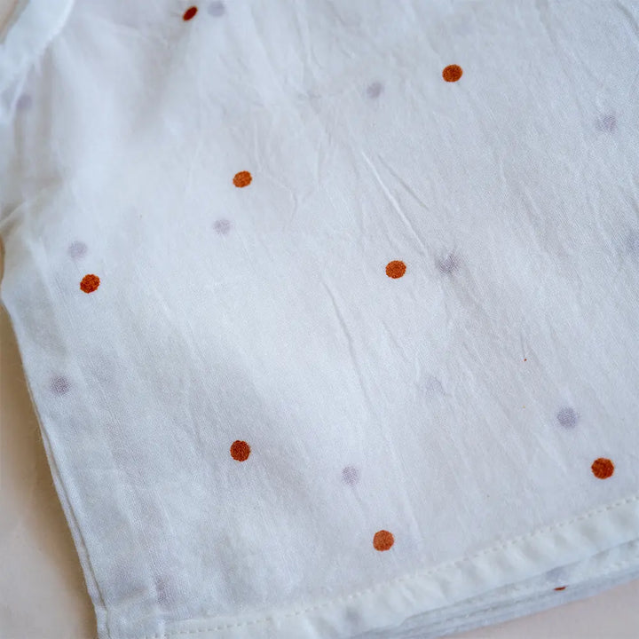 PureCloth.Co Polka Stripe Muslin Jablas for Babies - Off-White