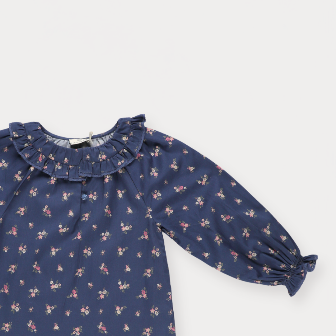 Early Sunday Cécile Blouse For Girls - Ditsy Bouquet Navy