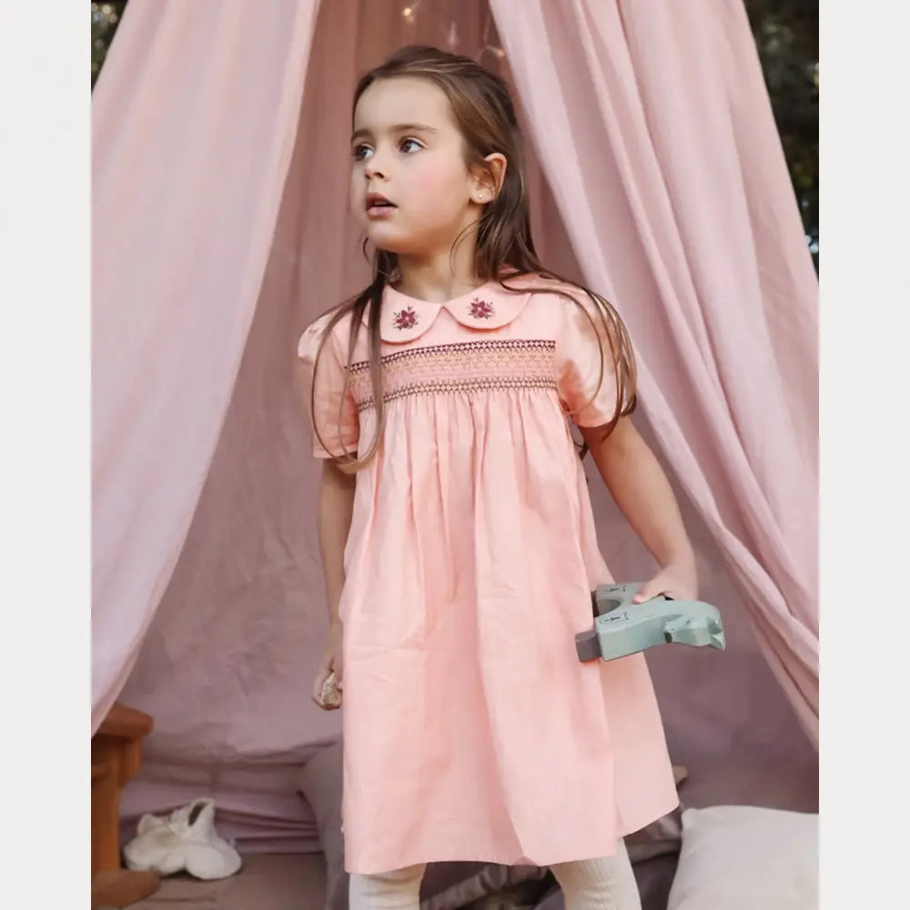 Early Sunday Erika Dress For Girls - Blush Pink