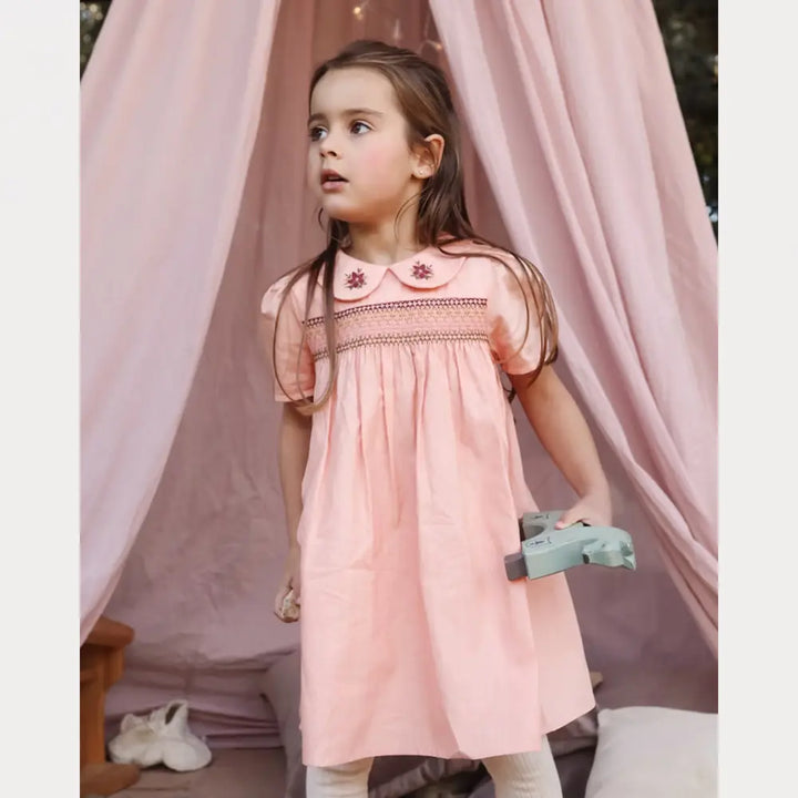 Early Sunday Erika Dress For Girls - Blush Pink