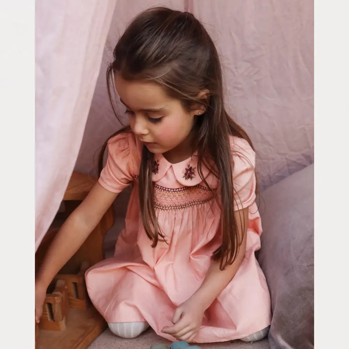 Early Sunday Erika Dress For Girls - Blush Pink