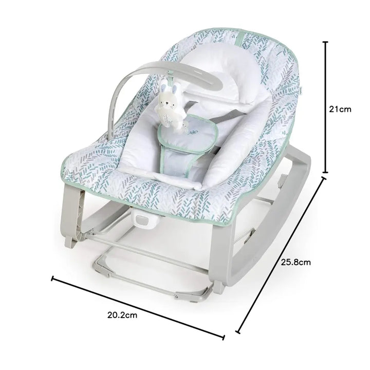 Ingenuity Keep Cozy 3-in-1 Grow with Me Baby Bouncer, Rocker &amp; Toddler Seat with Vibrations, Spruce, 0 - 30 months