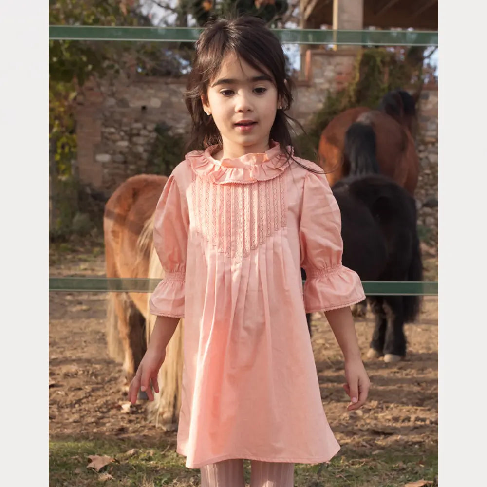 Early Sunday Julie Dress For Girls - Blush Pink