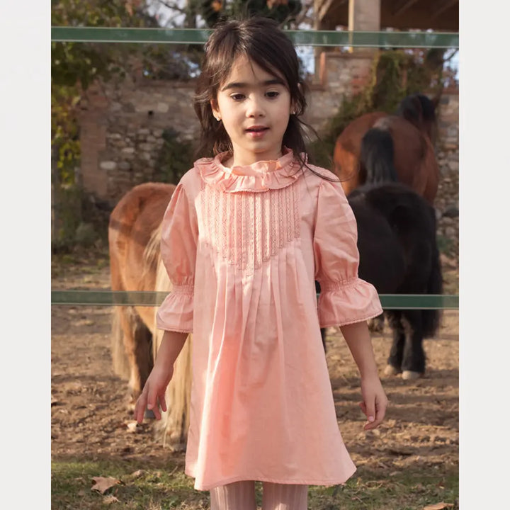 Early Sunday Julie Dress For Girls - Blush Pink