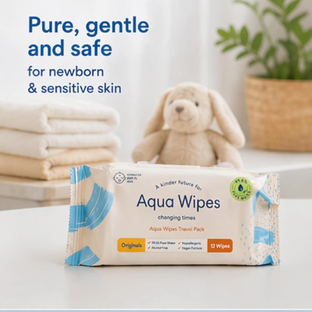 Aqua Wipes "TRAVEL" - 12 Wipes Per Pack