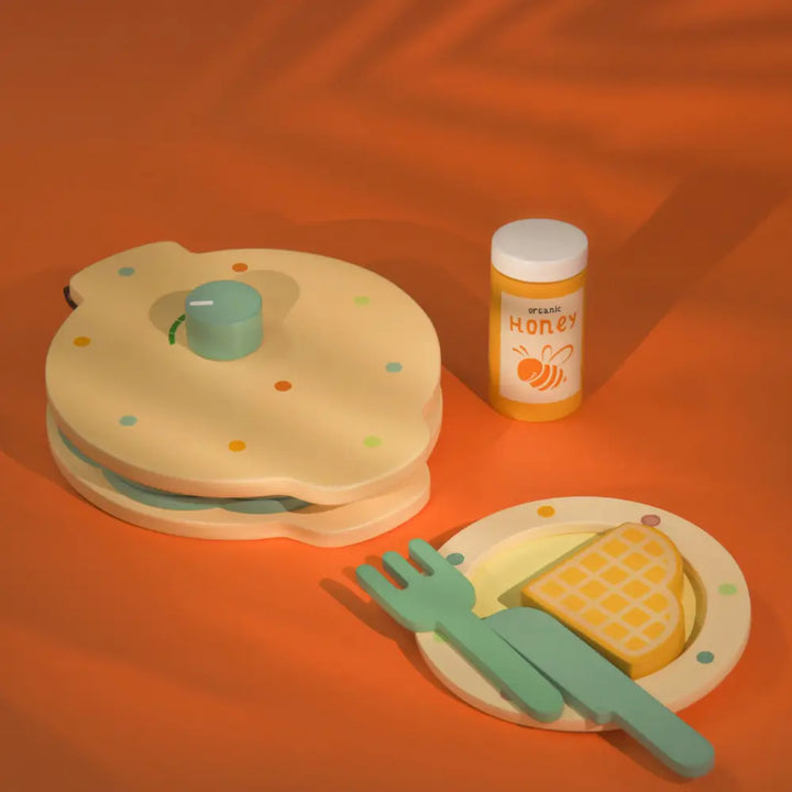 Playbox Wooden Waffle Maker Pretend Play Cooking Toy