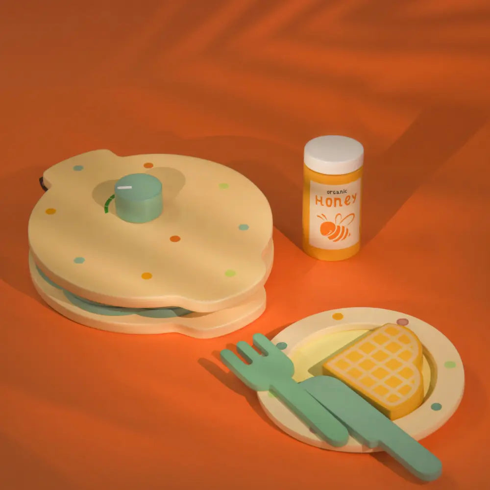 Playbox Wooden Waffle Maker Pretend Play Cooking Toy