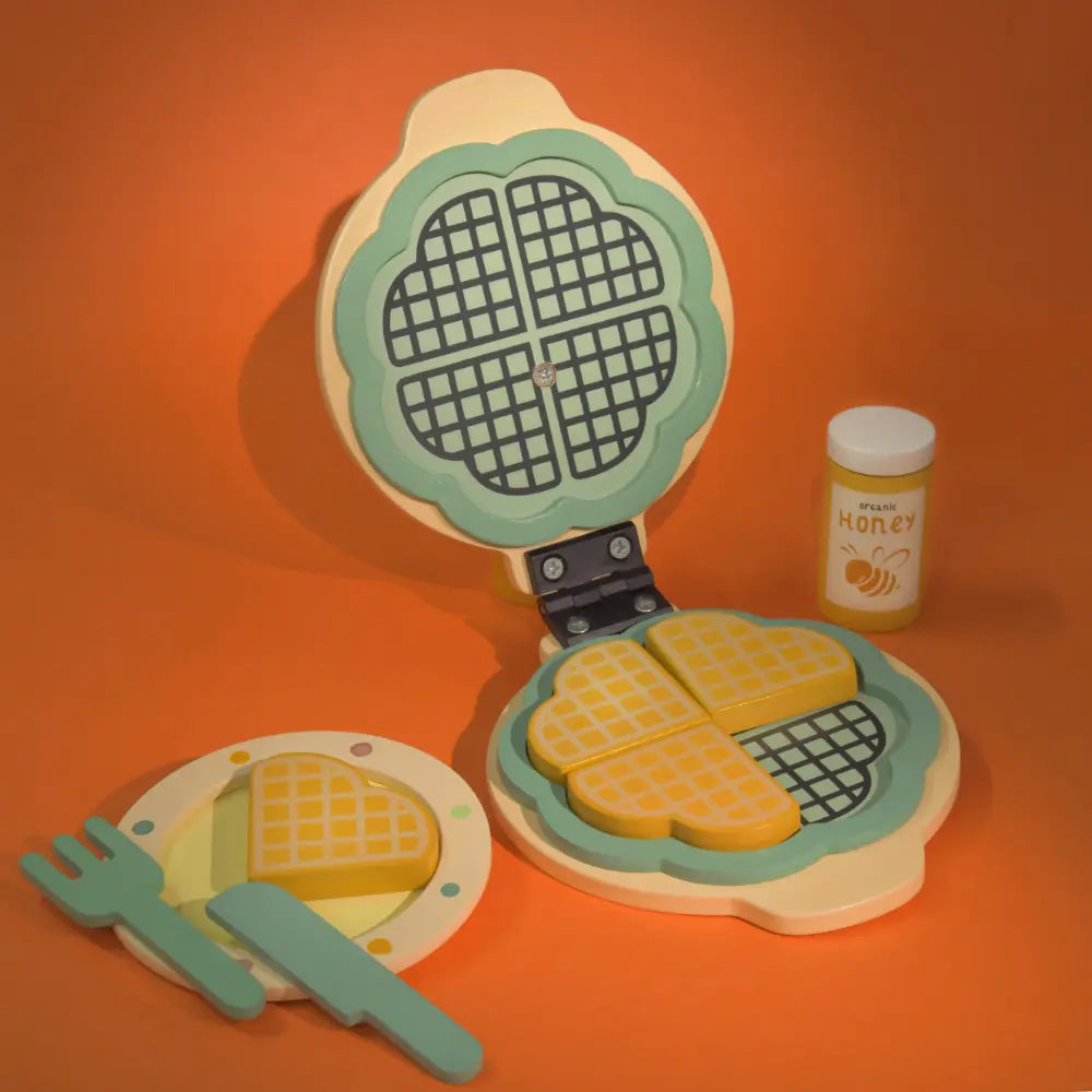Playbox Wooden Waffle Maker Pretend Play Cooking Toy