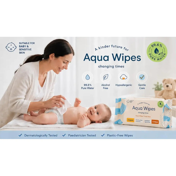 Aqua Wipes "TRAVEL" - 12 Wipes Per Pack