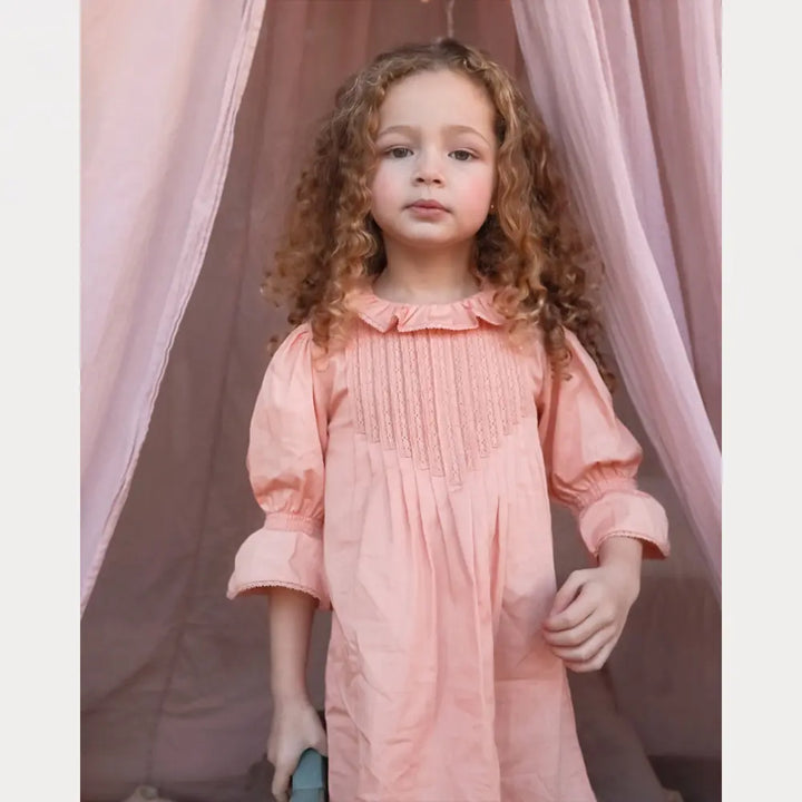 Early Sunday Julie Dress For Girls - Blush Pink