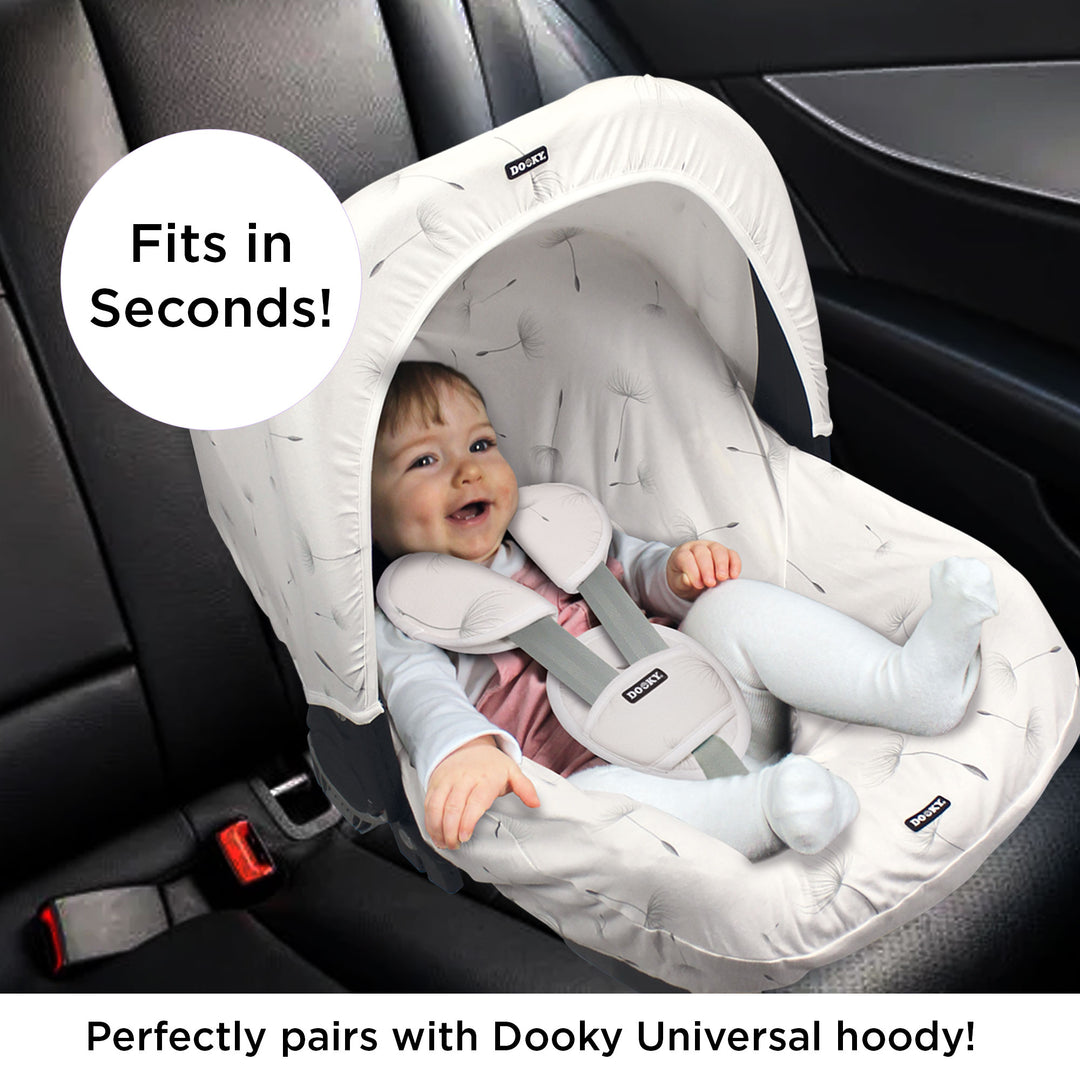 Dooky Baby Universal Car Seat Cover 0+ | Breathable Cotton - White