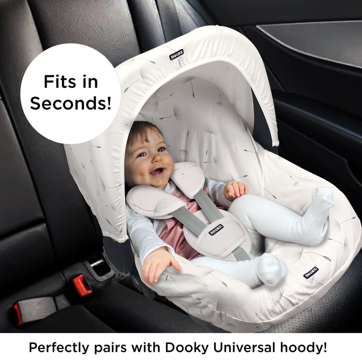 Dooky Baby Universal Car Seat Cover 0+ | Breathable Cotton - White