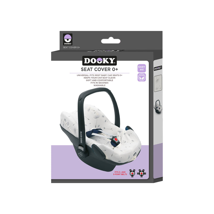 Dooky Baby Universal Car Seat Cover 0+ | Breathable Cotton - White