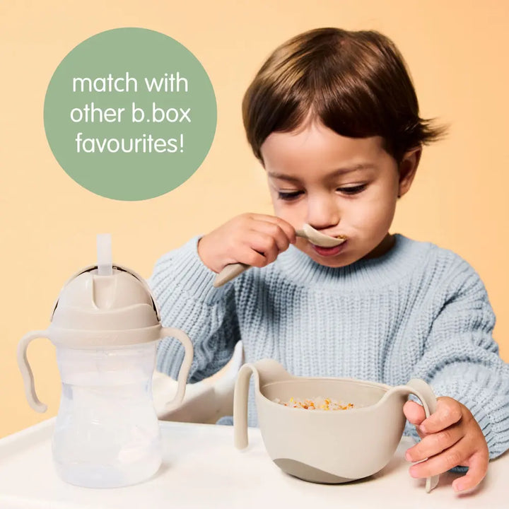 B.Box Toddler Fork &amp; Spoon Cutlery Set for Kids – Easy Grip, Self-Feeding &amp; Travel-Friendly – Ocean Blue