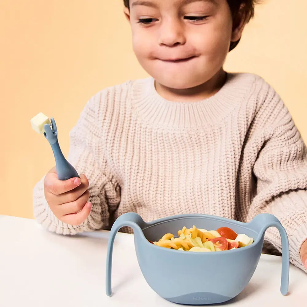 B.Box Toddler Fork &amp; Spoon Cutlery Set for Kids – Easy Grip, Self-Feeding &amp; Travel-Friendly – Ocean Blue