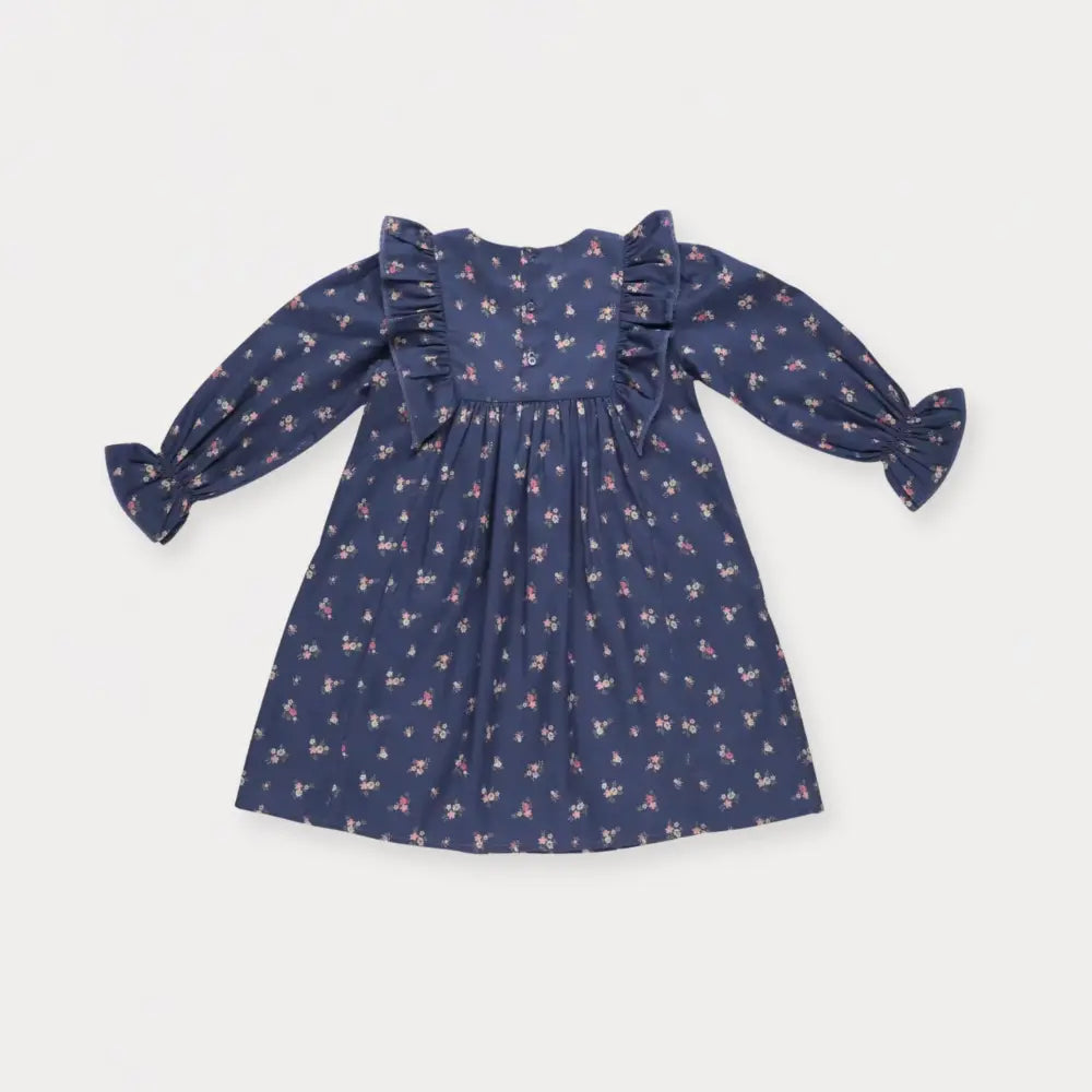 Early Sunday Margot Dress For Girls - Ditsy Bouquet Navy