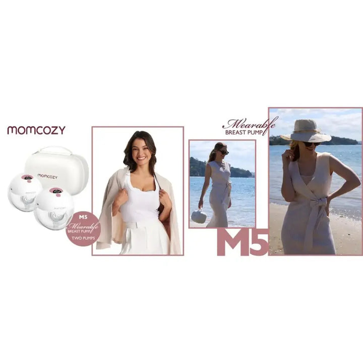 Momcozy - Wearable Double Breast Pump M5 Set - Maroon
