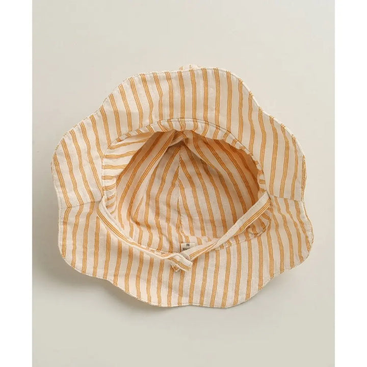 Sweetlime By AS Baby Girls Honey Stripe Organic Cotton Co-ord Set with a Hat - Beige